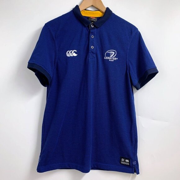 Canterbury Men's Leinster Rugby Union Striped Short Sleeve Polo Shirt‎ Size M - Picture 1 of 13